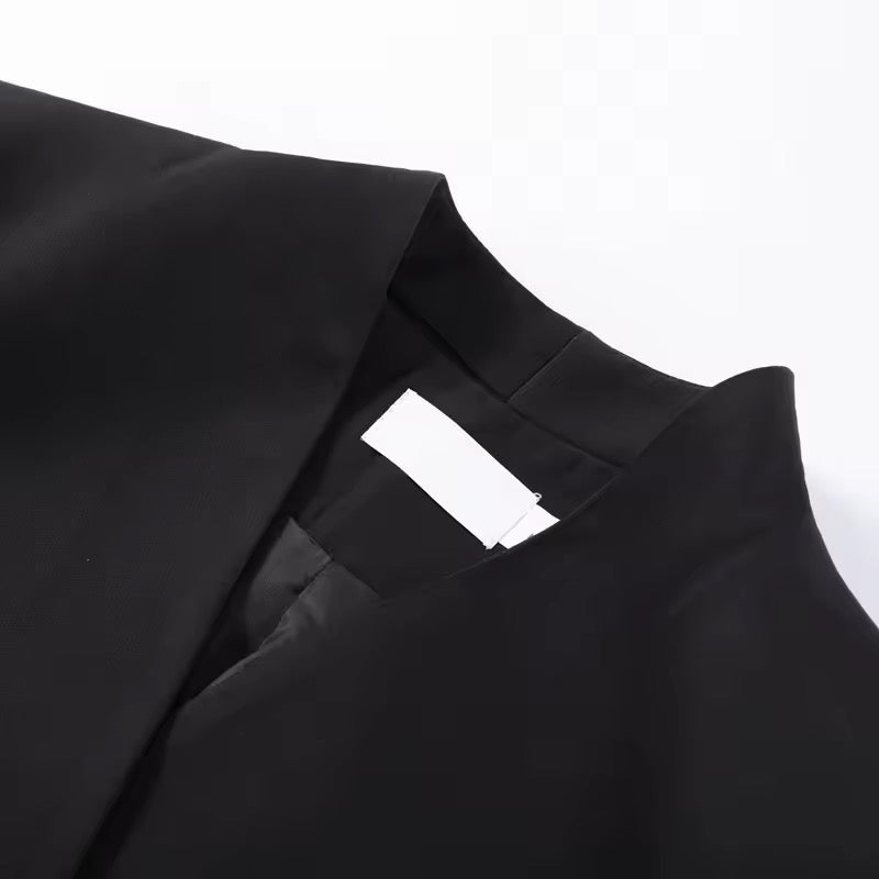 סט שני חלקים אלגנטי בלייזר וחצאית מקסי שיפון - אנסטסיה