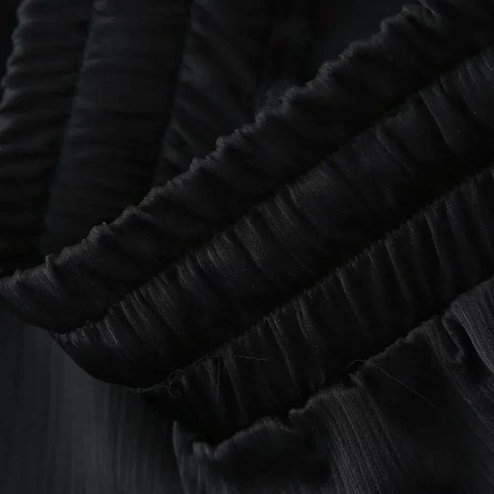 חליפת שני חלקים בד קרפ מבריק נעים מכנסיים ארוכים ובלייזר - ריקה