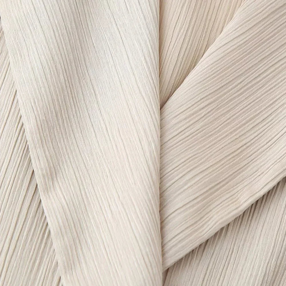 חליפת שני חלקים בד קרפ מבריק נעים מכנסיים ארוכים ובלייזר - ריקה