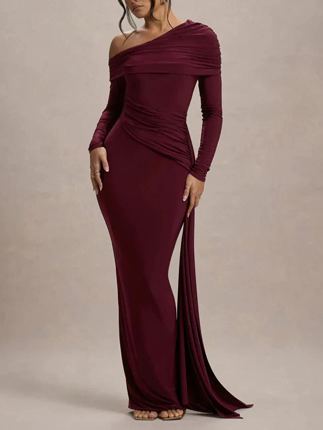 Abbey שמלת מקסי אלגנטית עם שרוולים ארוכים