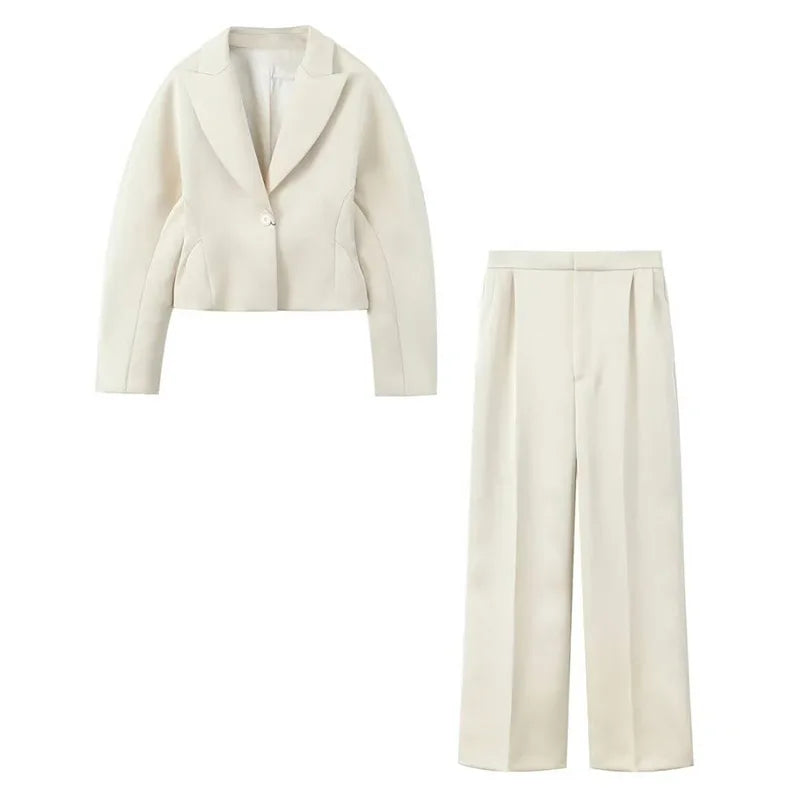 חליפת משי שני חלקים מחויטת מכנסיים ובלייזר - מורל