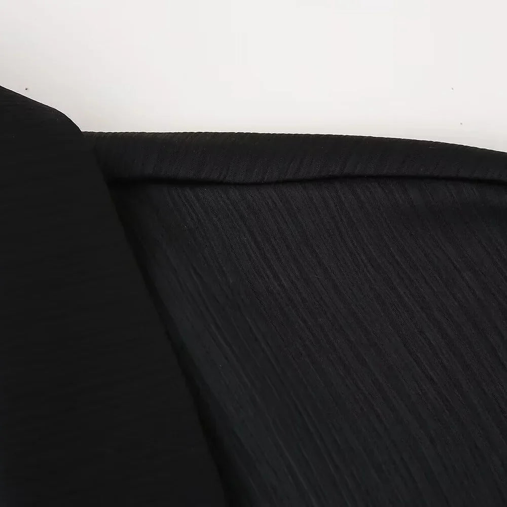 חליפת שני חלקים בד קרפ מבריק נעים מכנסיים ארוכים ובלייזר - ריקה